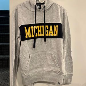 University of Michigan gray hooded sweatshirt. Size small